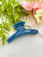 Dotty Blue Haarspange 12 cm