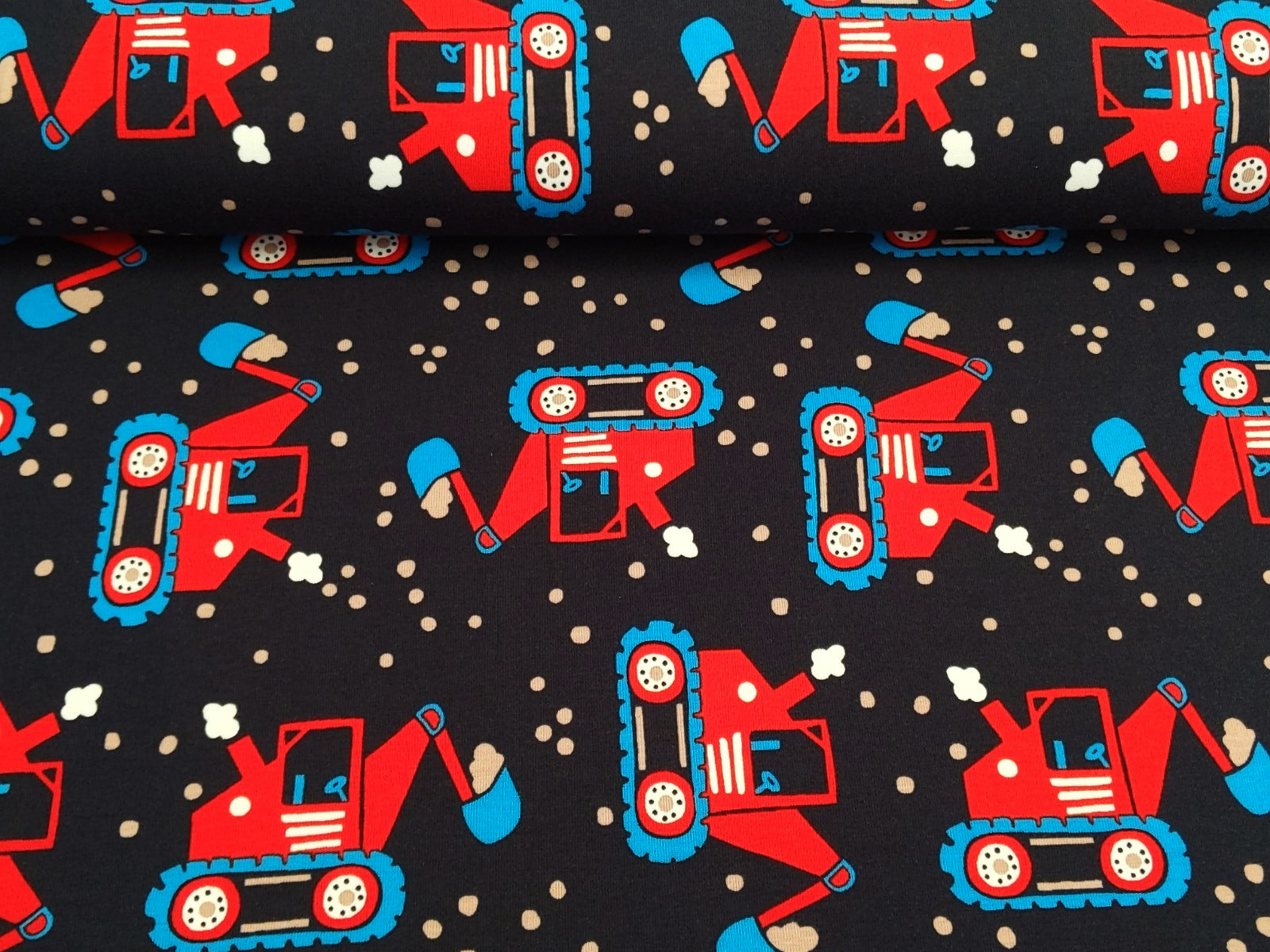 Cotton Jersey Maxi Excavator Night Blue Big Dig
