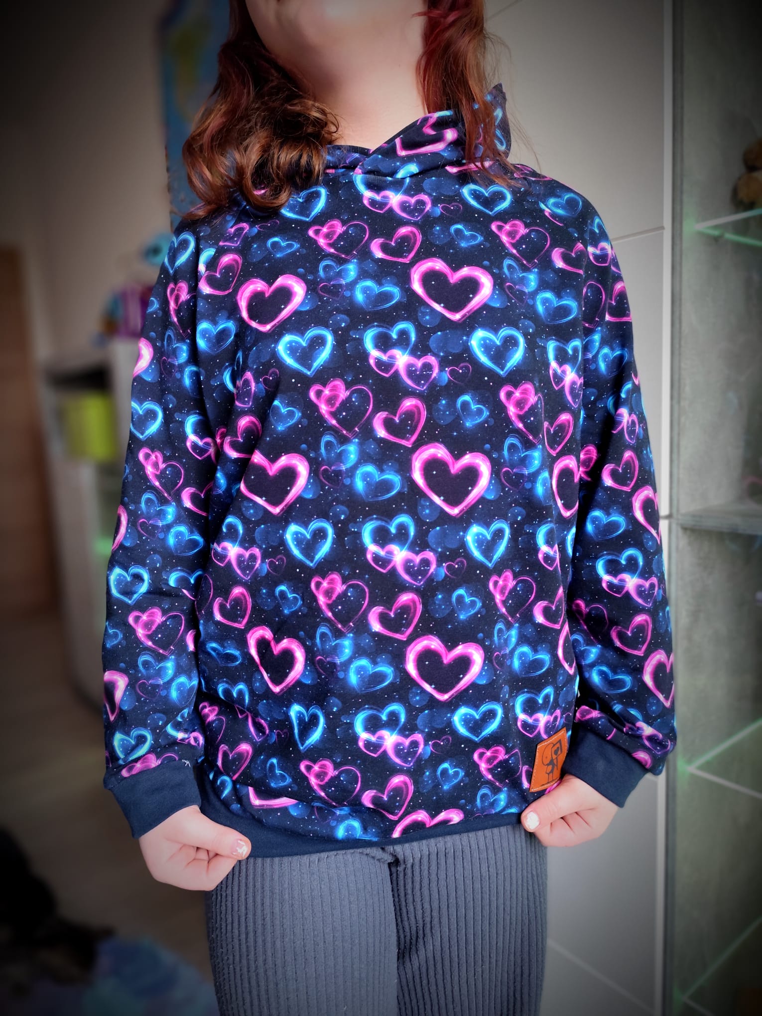 In-house Production French Terry Stars and Hearts in Pink and Blue
