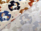 Cotton jersey unicorn world ecru beige