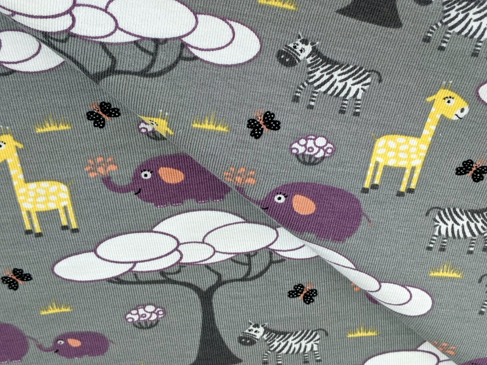 Cotton Jersey Africa Wild Animals