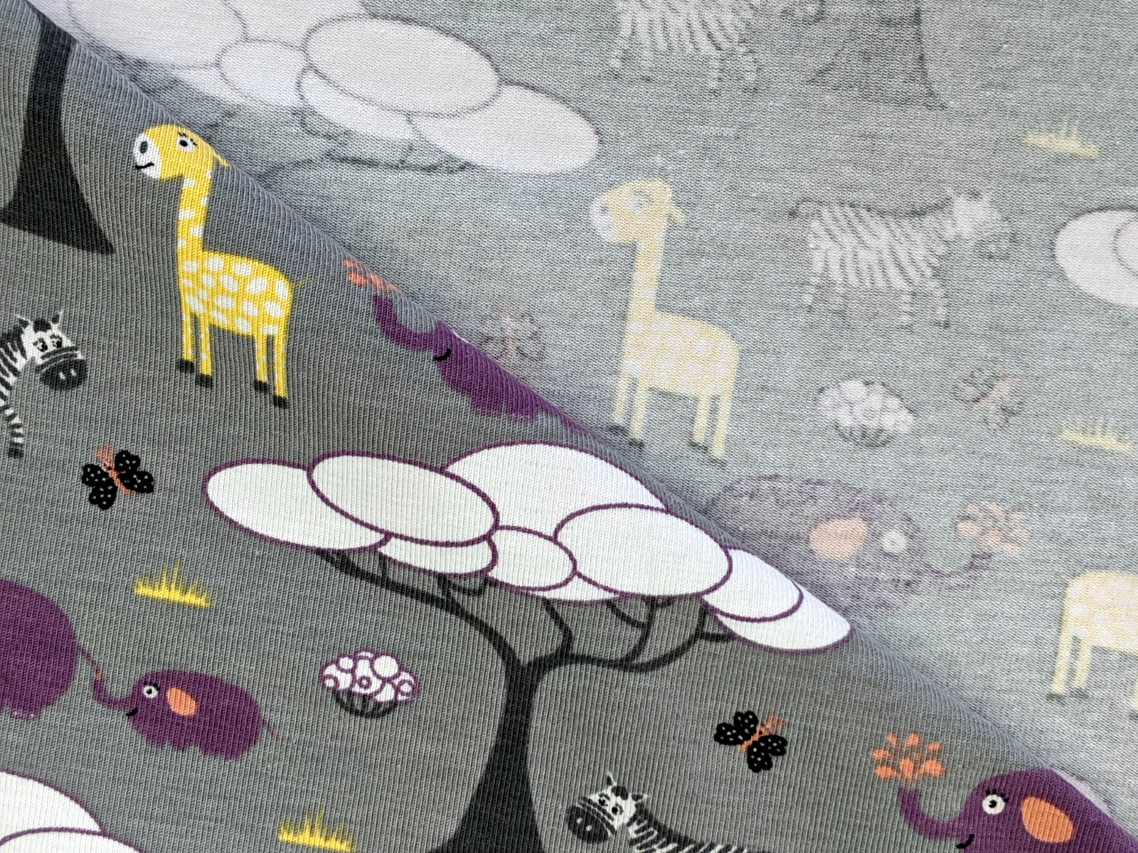 Cotton Jersey Africa Wild Animals
