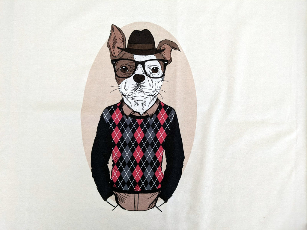 Cotton jersey panel approx. 50 cm Clever Dog