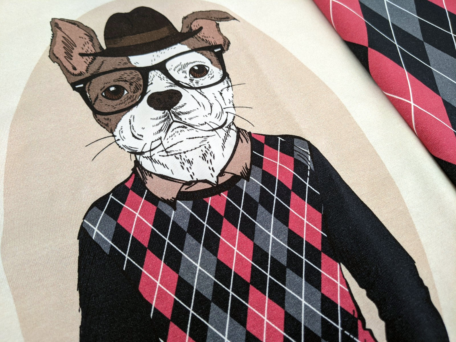 Cotton jersey panel approx. 50 cm Clever Dog