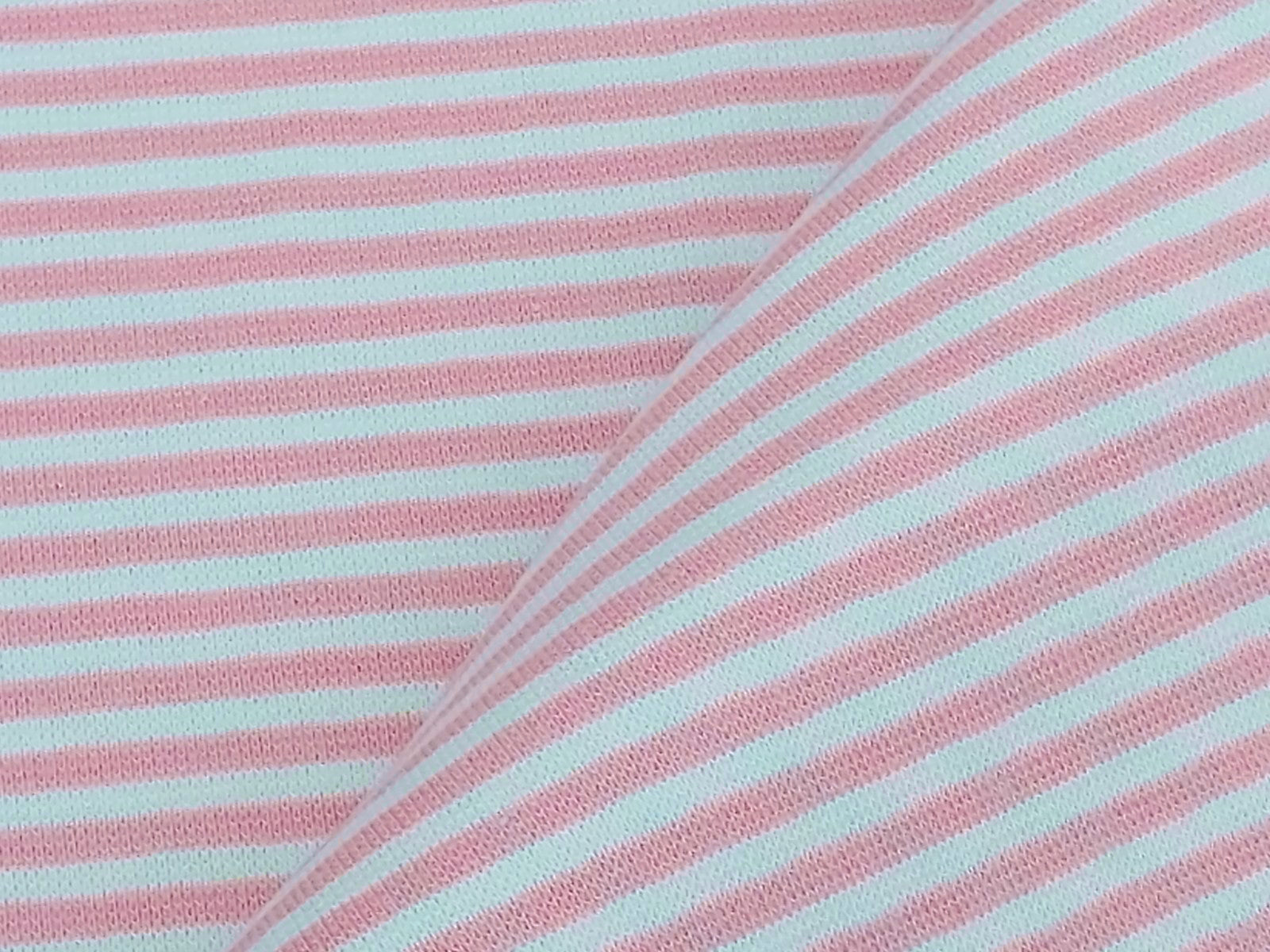 Bündchen gestreift rosa/weiss 3mm
