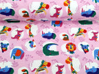Cotton Jersey Wild Animals light pink