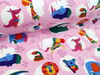 Cotton Jersey Wild Animals light pink
