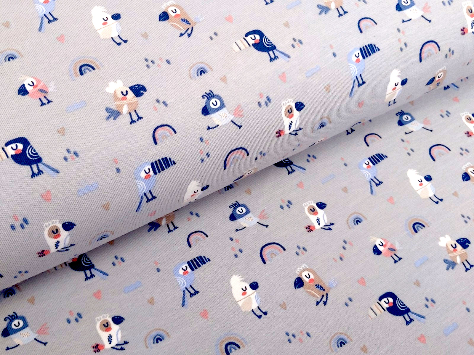 Cotton jersey small toucan light gray