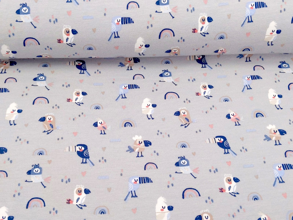Cotton jersey small toucan light gray