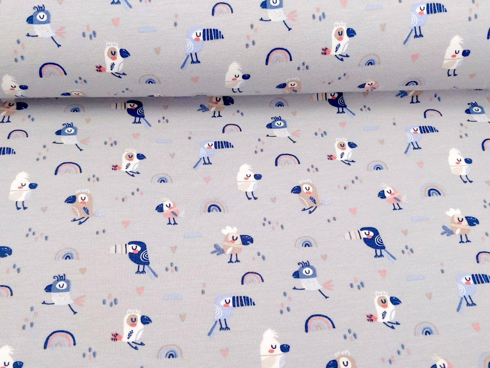 Cotton jersey small toucan light gray