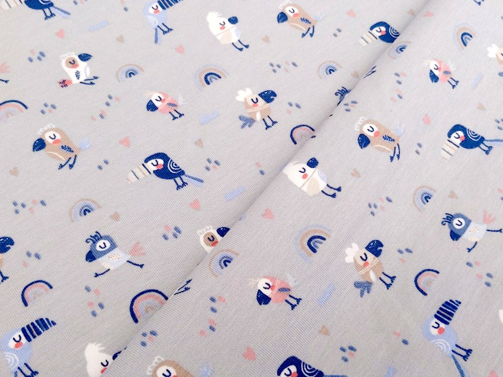 Cotton jersey small toucan light gray