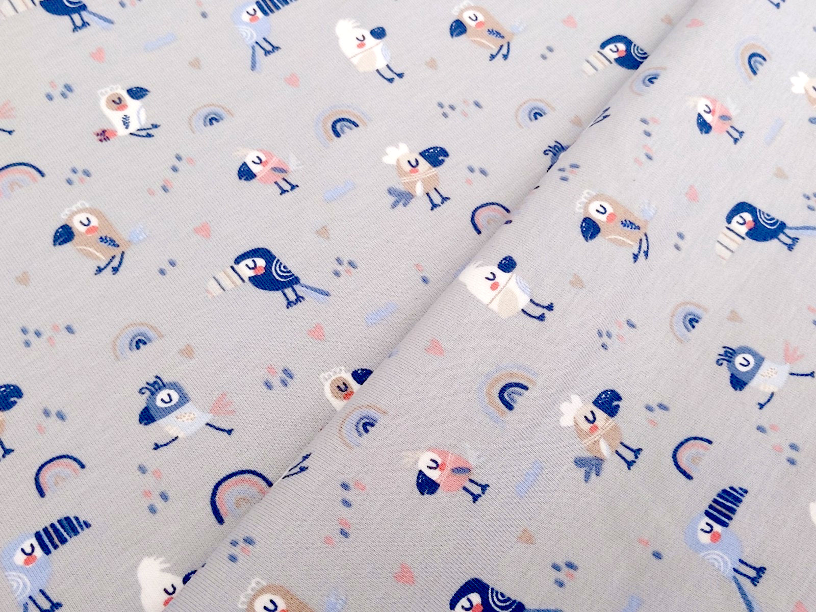 Cotton jersey small toucan light gray