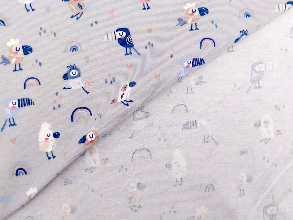 Cotton jersey small toucan light gray