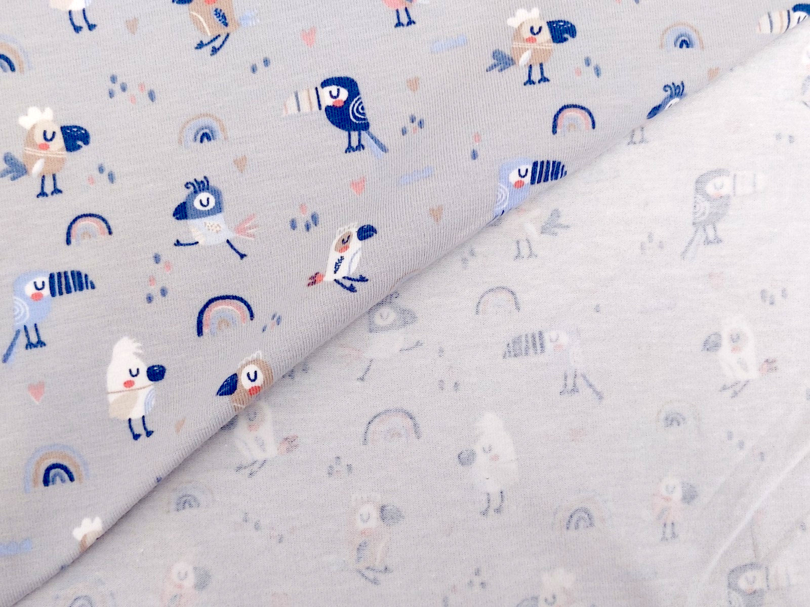 Cotton jersey small toucan light gray