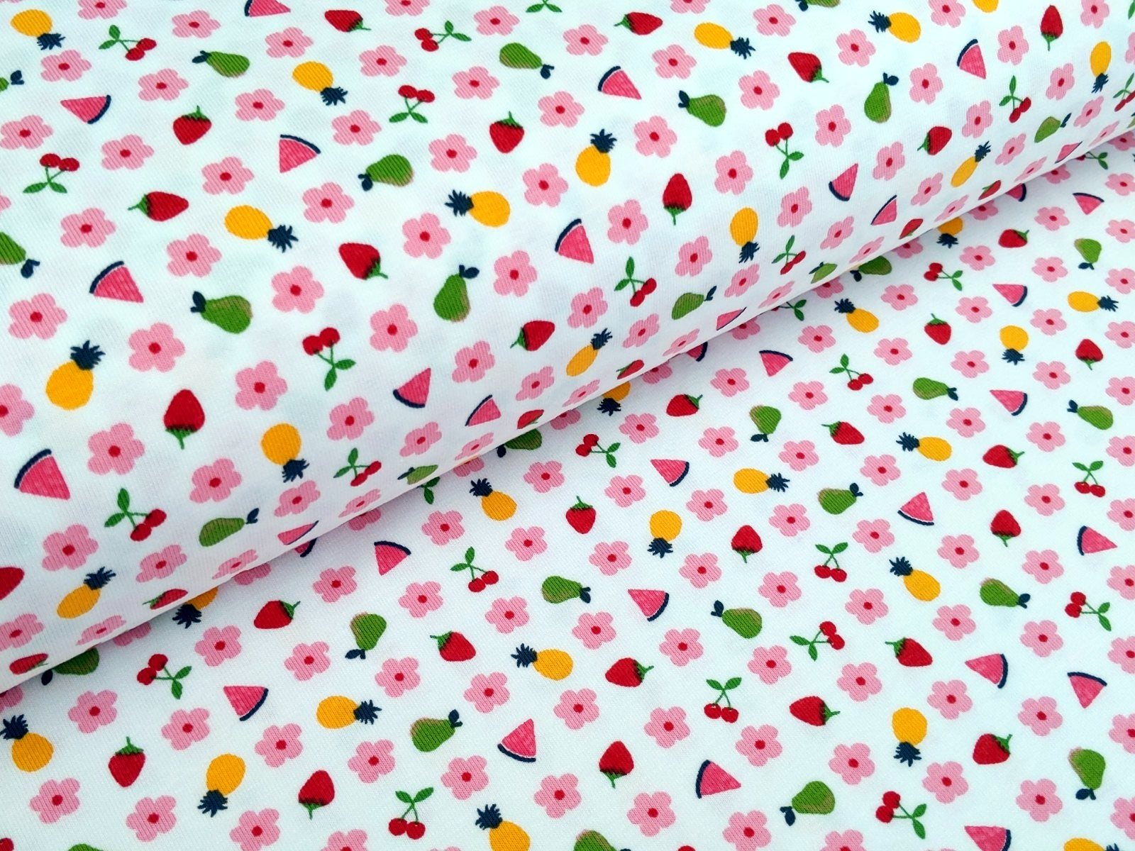 Cotton Jersey Floyd Fruits White