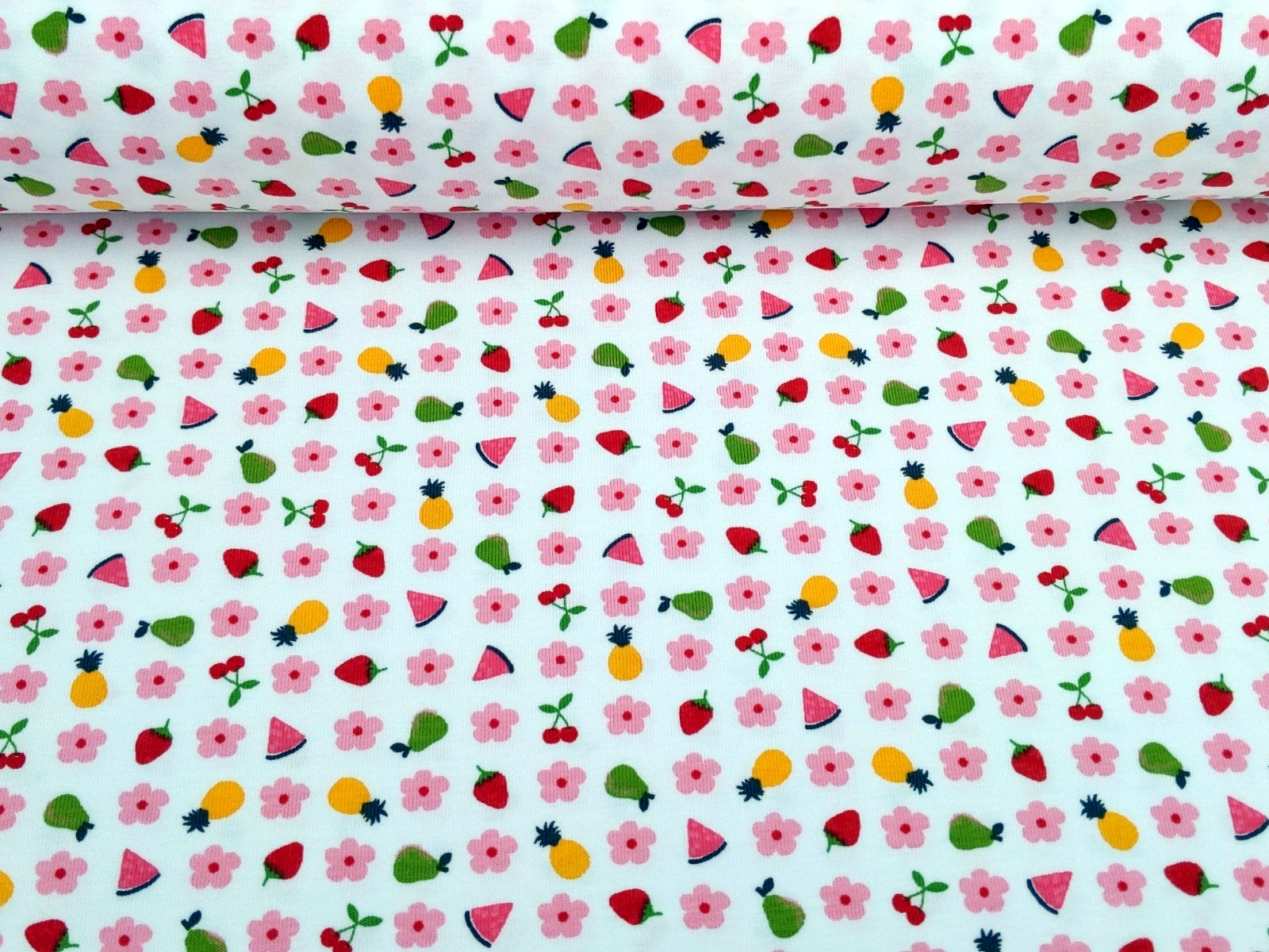 Cotton Jersey Floyd Fruits White
