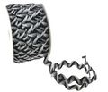 Rick rack patterned waves 12mm - Black White