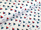 Baumwolljersey Kleine Segelboote Weiss