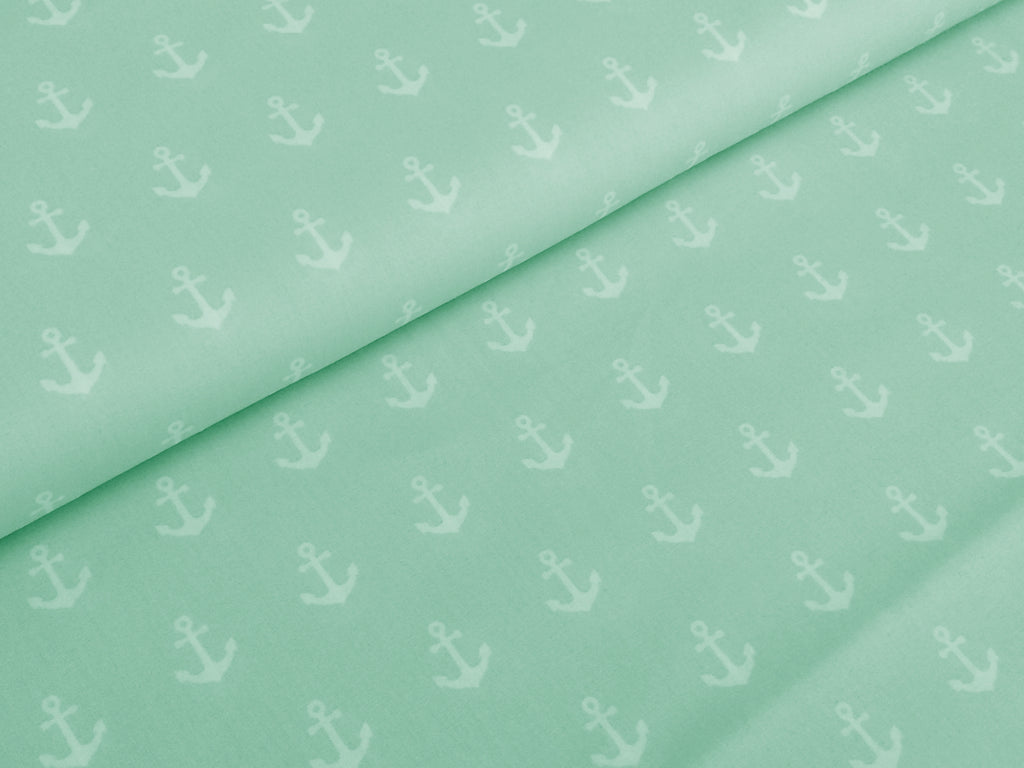 Cotton Fabric Poplin Anchor Mint