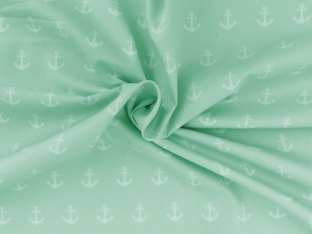 Cotton Fabric Poplin Anchor Mint