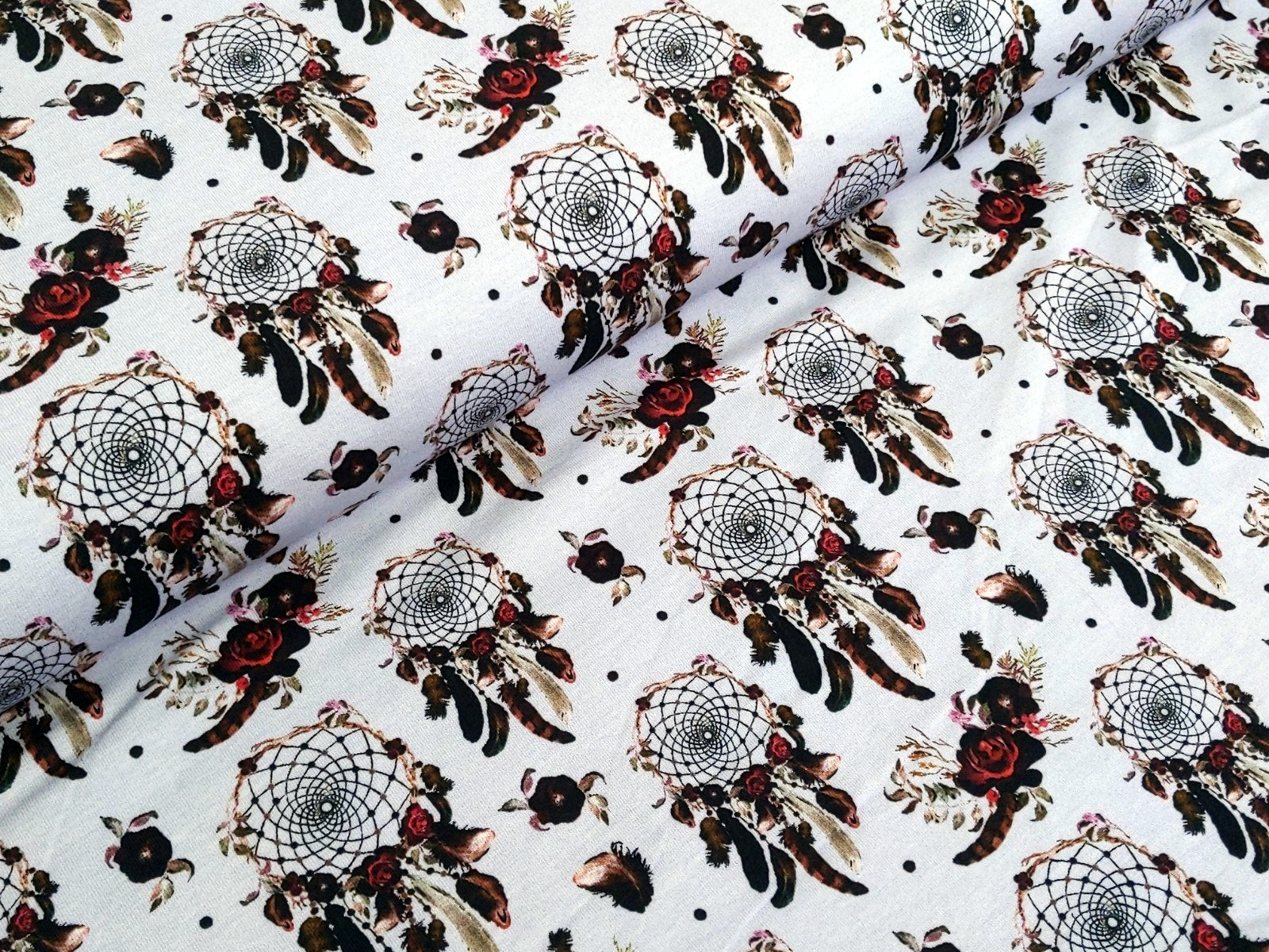 Cotton Jersey Digital Dreamcatcher Light Grey