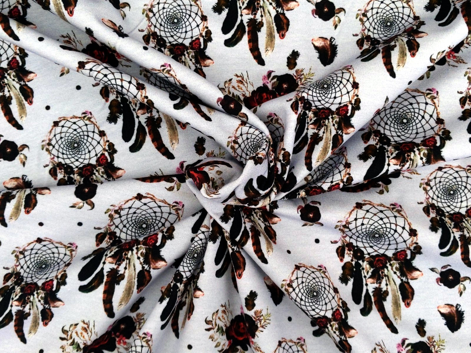 Cotton Jersey Digital Dreamcatcher Light Grey