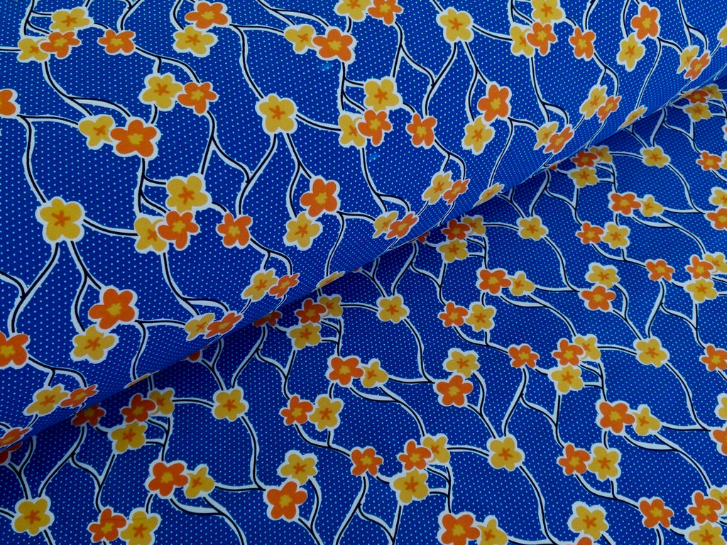 Softshell Floral Vines Blue