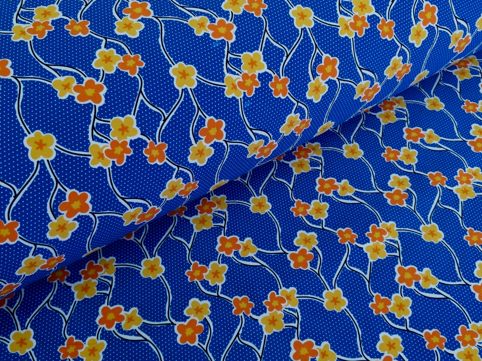 Softshell Floral Vines Blue