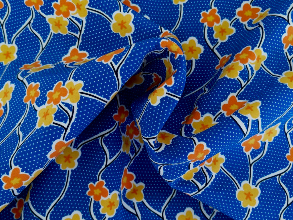 Softshell Floral Vines Blue
