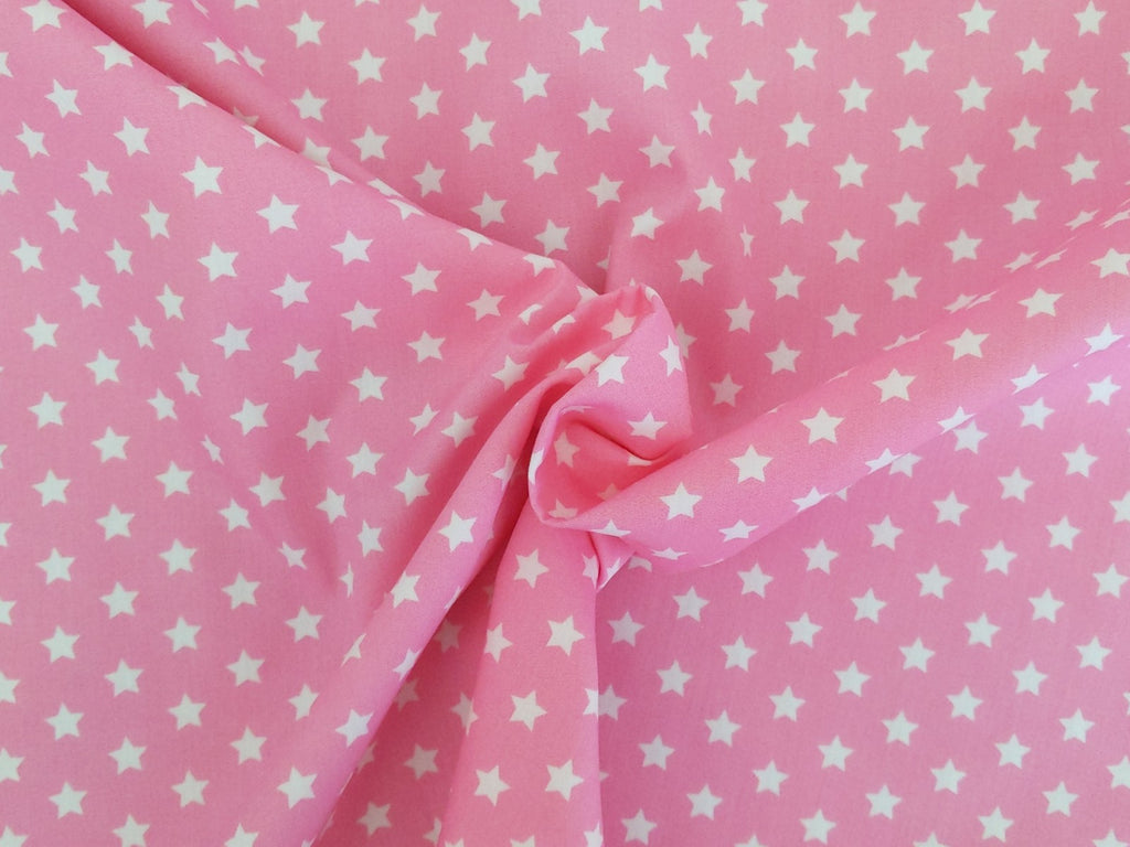 Cotton Fabric Small Stars on Light Pink