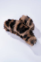 Haarklammer mit Leopardenmuster aus Kunstfell