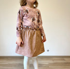 In-house production cotton jersey Butterfly Fairy on antique rose