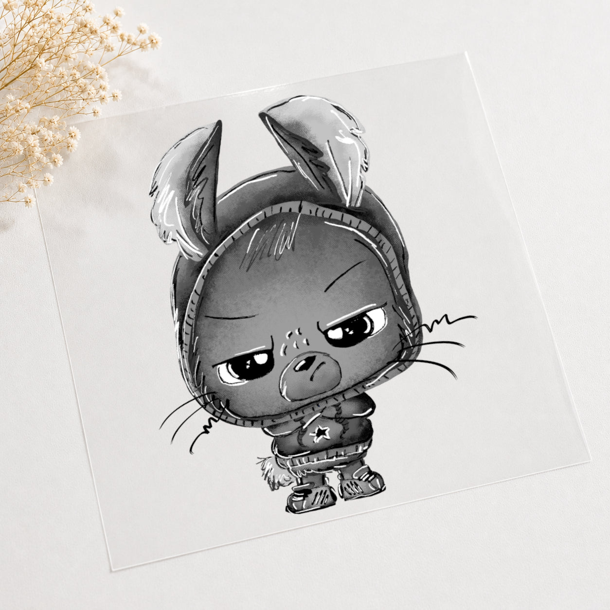 Iron-on transfer rebel bunny