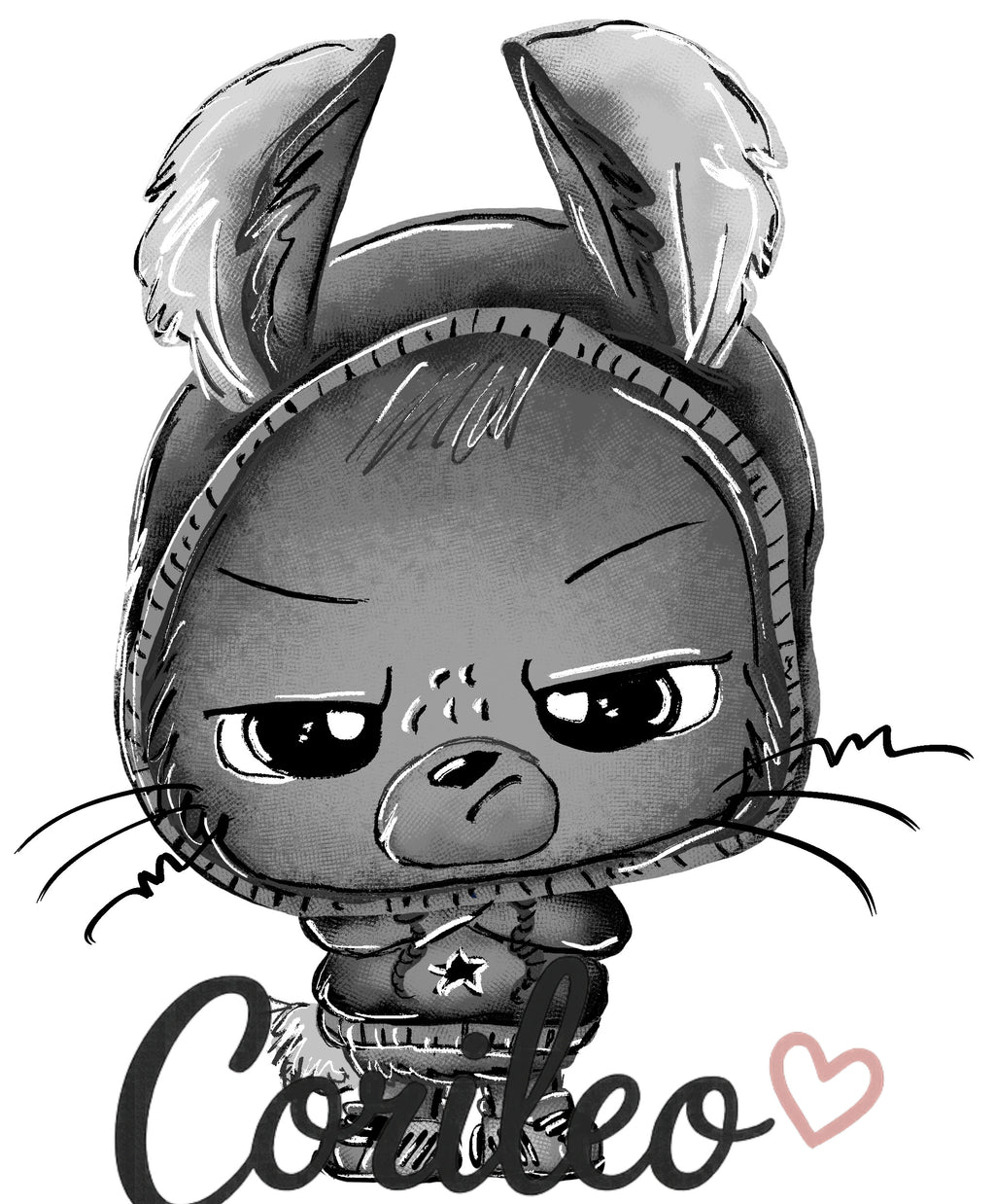 Iron-on transfer rebel bunny