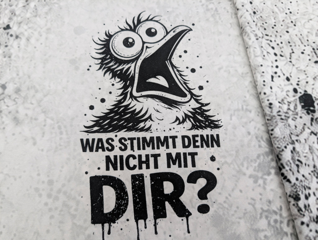Baumwolljersey Panel Möwe Was Stimmt nicht mit dir? 75 x 165 cm