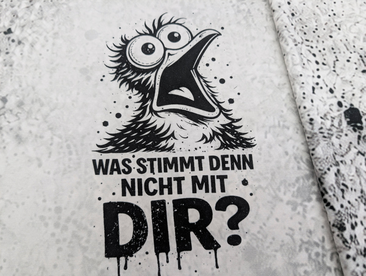 Baumwolljersey Panel Möwe Was Stimmt nicht mit dir? 75 x 165 cm