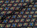 Cotton Fabric Floral Print Black
