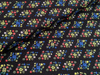 Cotton Fabric Floral Print Black