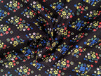 Cotton Fabric Floral Print Black