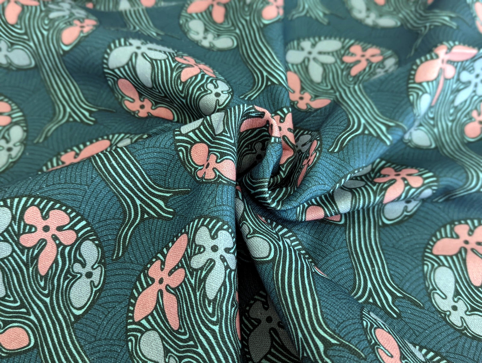 Decorative fabric Rooted Petrol