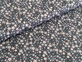 Remnant Cotton Poplin Fabric Floral Frenzy Gray Pink 75 x 150 cm