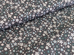 Baumwollstoff Poplin Blumenrausch Grau Mint