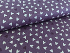 Cotton Fabric Poplin Sweet Hearts on Lilac