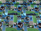 Cotton Fabric Racing Racetrack Green 65 x 150 cm