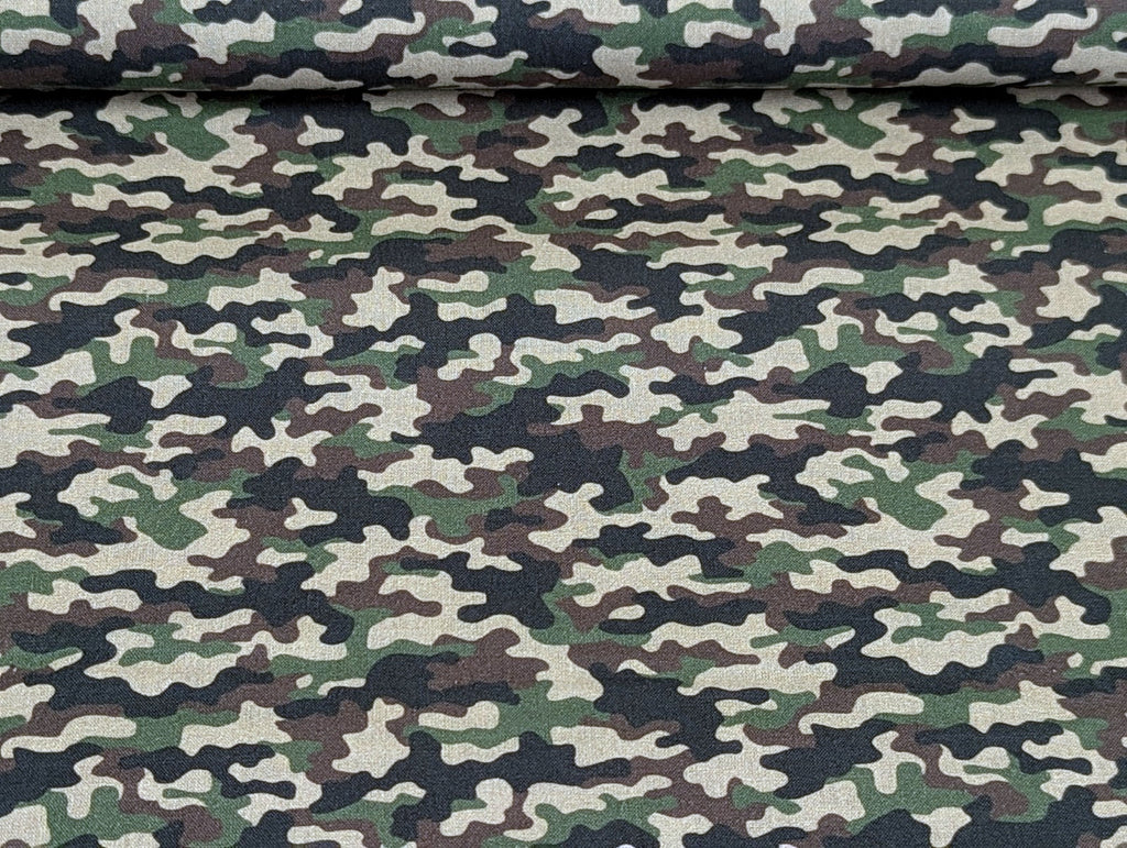 Cotton Fabric Camouflage Green