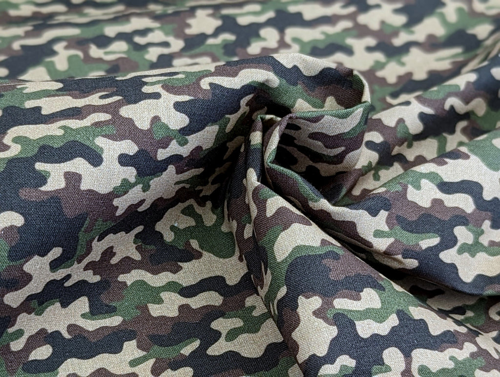 Cotton Fabric Camouflage Green