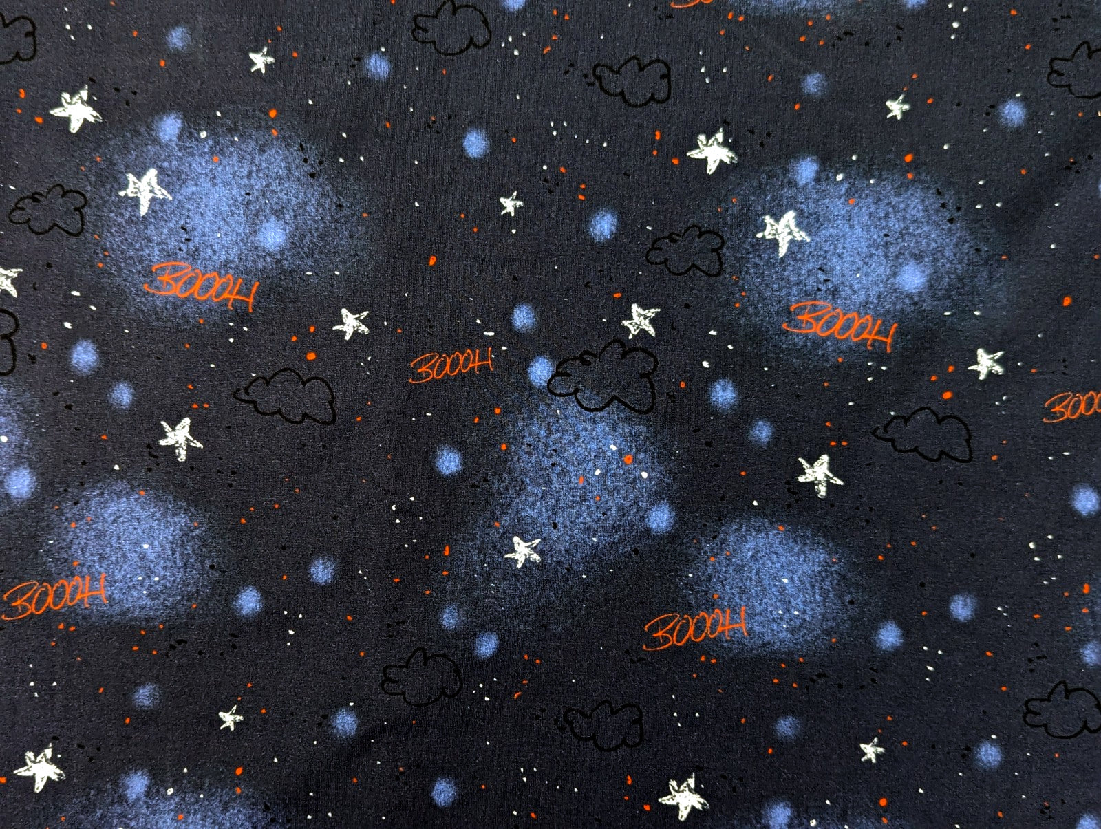 In-house production Cotton Jersey Panel + Coordinated Fabric Fledi Bat 65x165 cm Deepblue