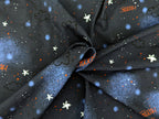 In-house production Cotton Jersey Panel + Coordinated Fabric Fledi Bat 65x165 cm Deepblue