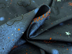 In-house production Cotton Jersey Panel + Coordinated Fabric Fledi Bat 65x165 cm Deepblue