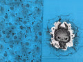 In-house Production Cotton Jersey Panel + Co-ordinating Design Little Rebel on Turquoise 65x165 cm